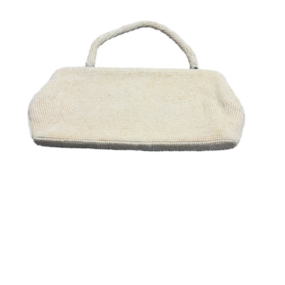 1950s Vintage White Glass Beaded Richere Bag‎ by Walborg Made in Japan - Picture 3 of 6